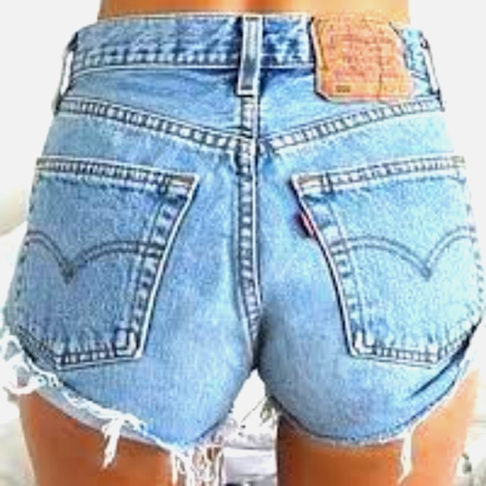 Levi's 501 distressed cut off jean shorts